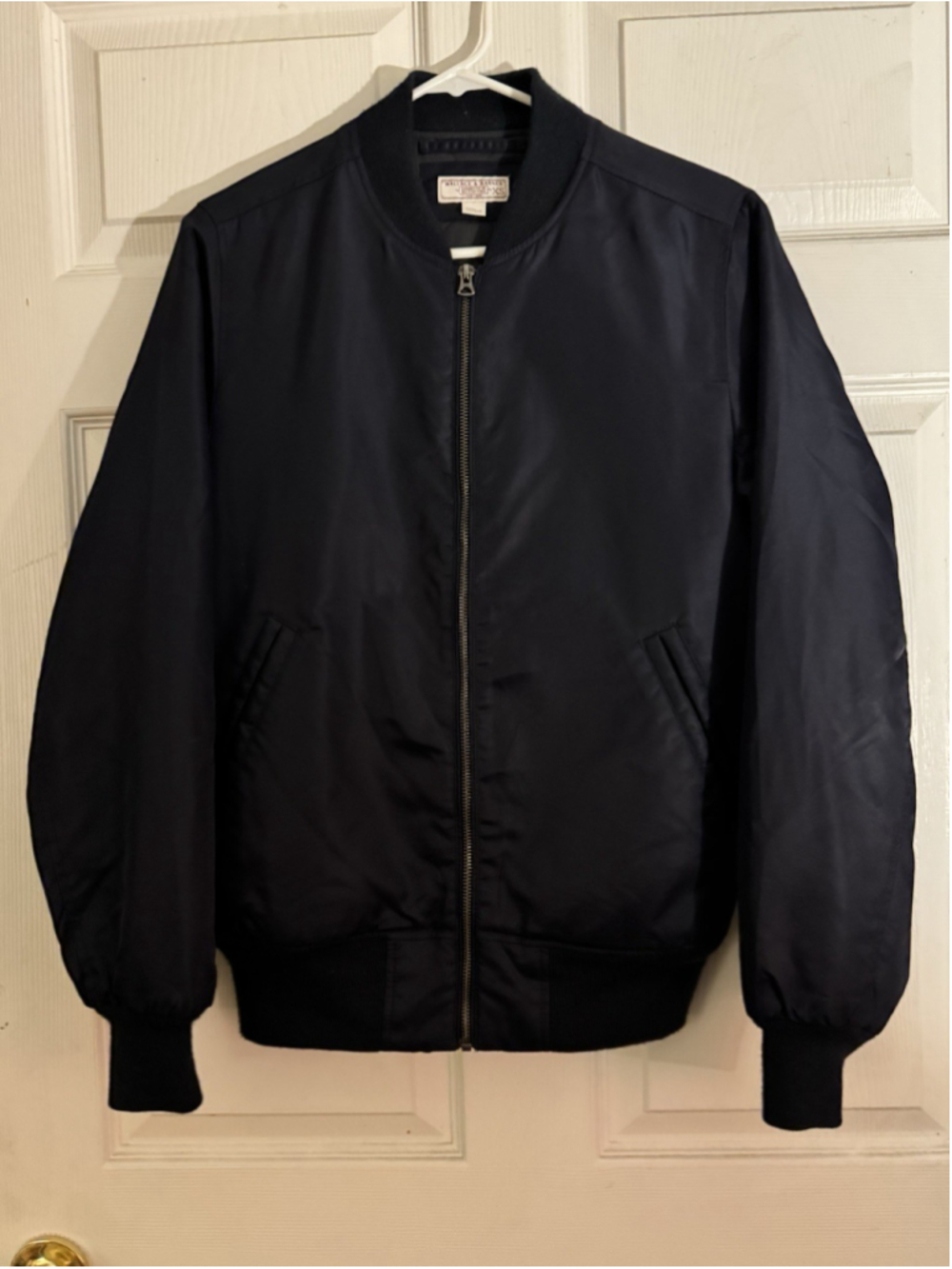 Wallace & Barnes Jacket MA-1 Bomber Flight Style Men's Size: Small Navy J.Crew